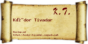 Kódor Tivadar névjegykártya